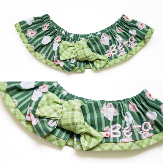 TFTA0202 Matcha/Pink Stripe Flowers