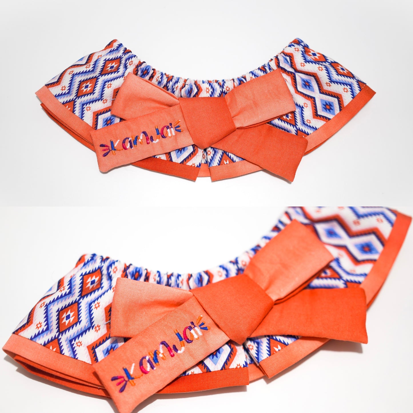 TFJP06 Orange-blue Ikat Rhombus
