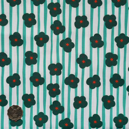 TFTA0203 Matcha/White Stripe Flowers