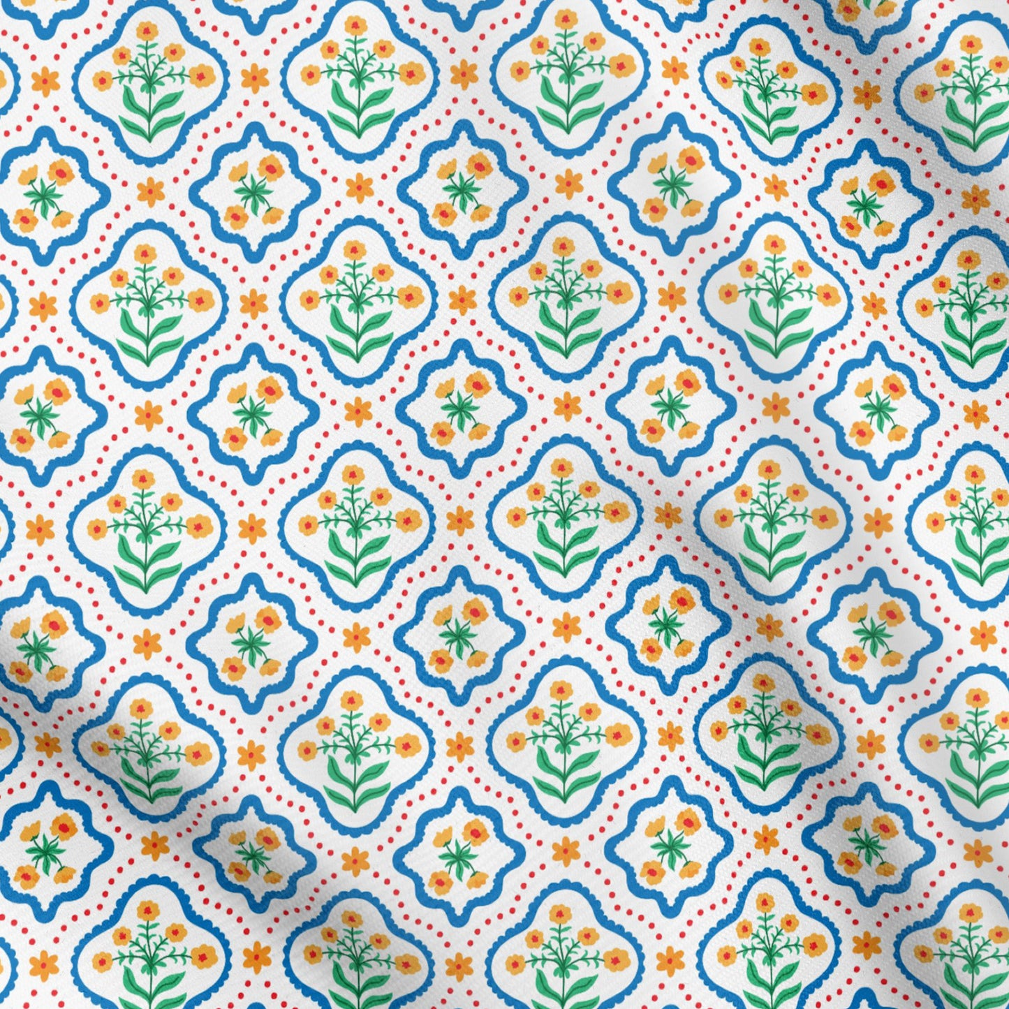 TFTA0242 Blue Tile Flower