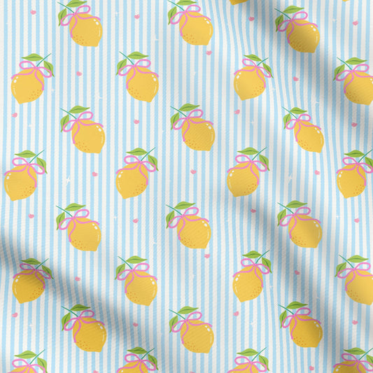 TFTA0258 Blue Stripe Lemon Bow