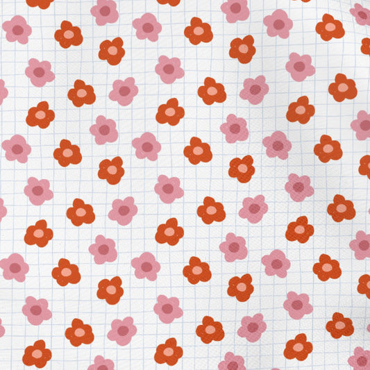 TFTA0238 Red Pink Flower Grid