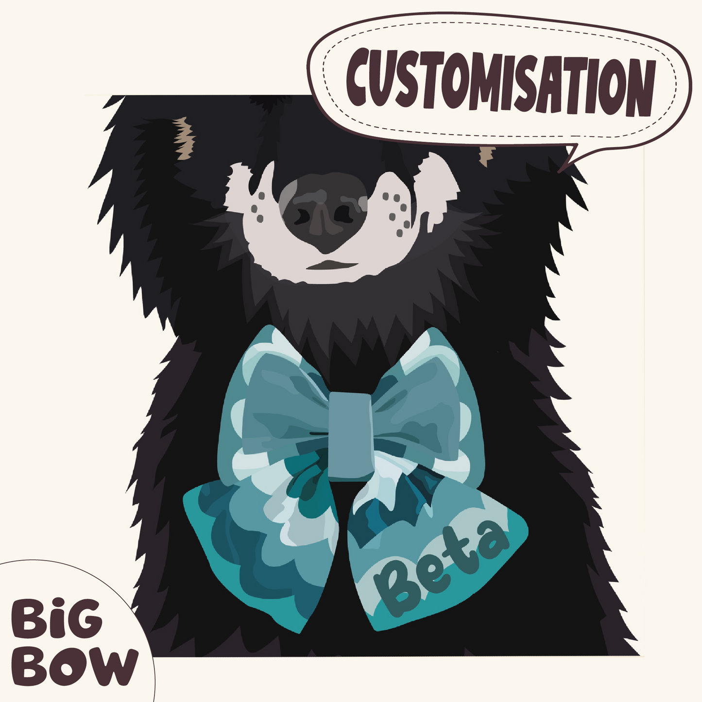 Custom order｜BIG BOW with adjustable collar