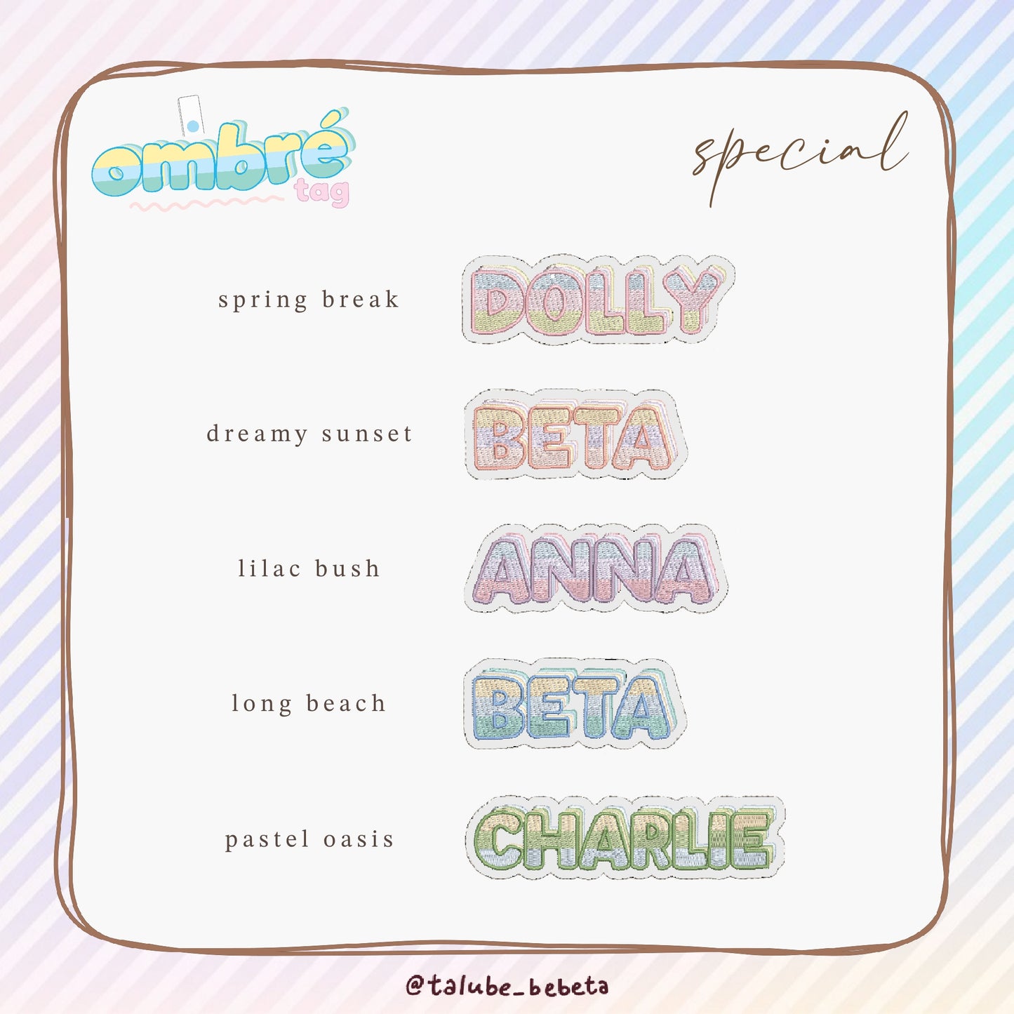 Personalised｜ombré tag - Special