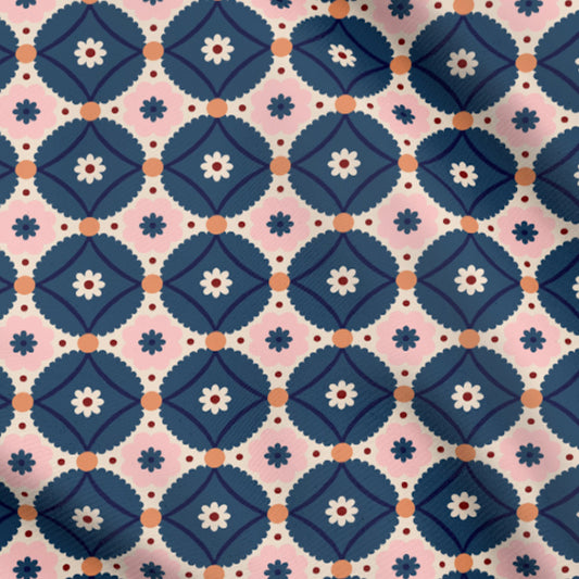TFTA0245 Navy Diamond Floral