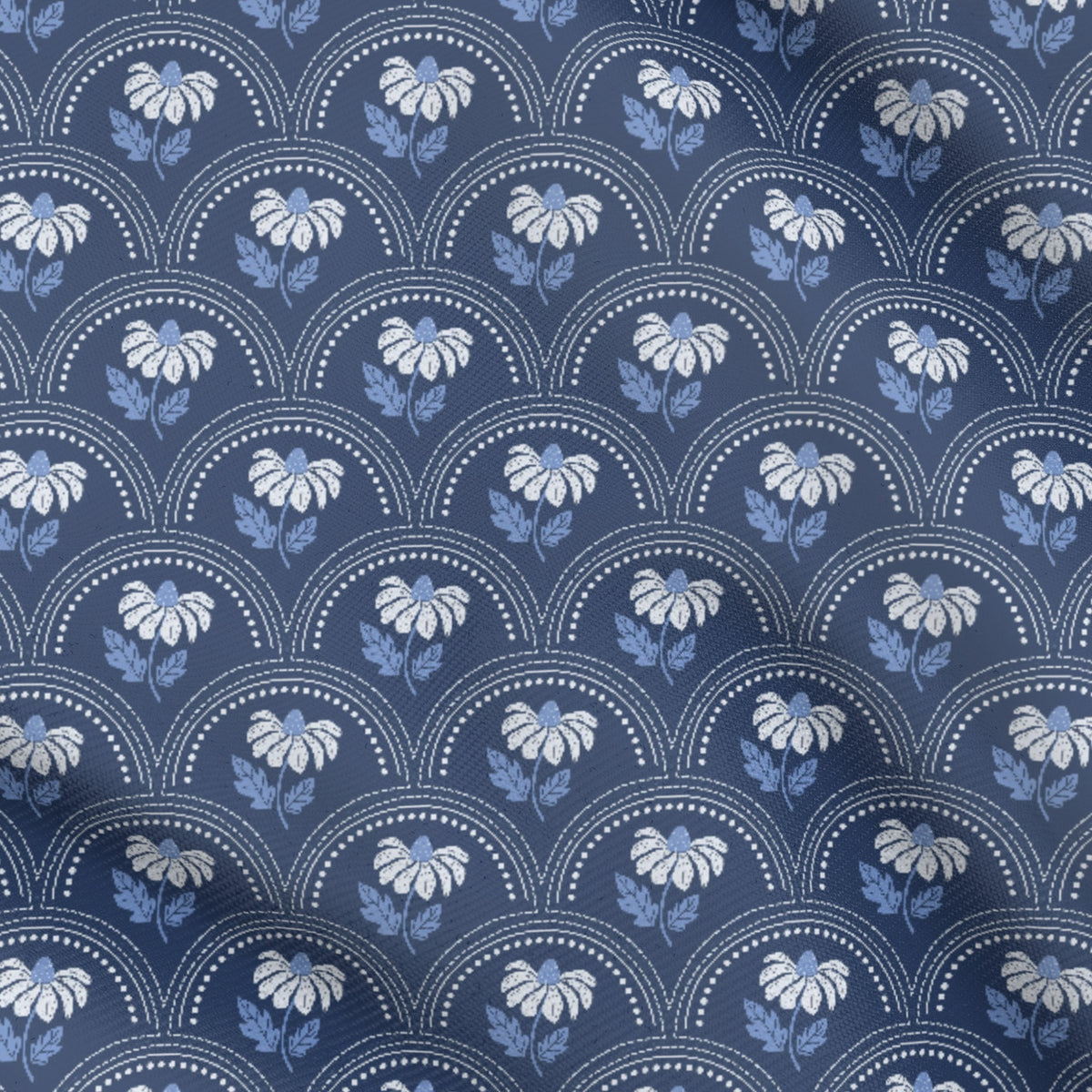 TFTA0262 Navy Scallop Floral