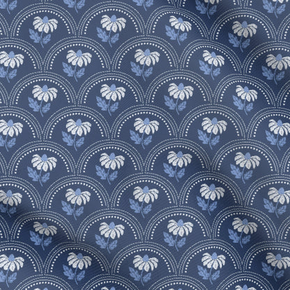 TFTA0262 Navy Scallop Floral