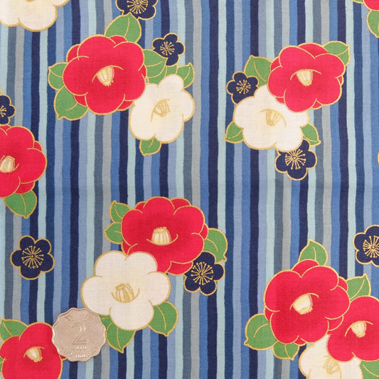 TFJP0128 Blue Stripe Plum Blossom