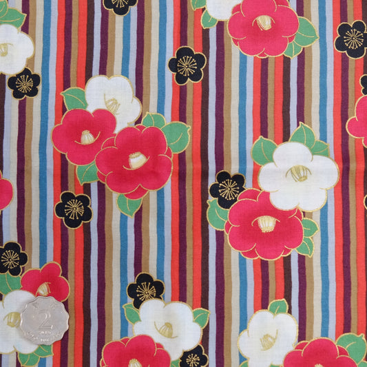 TFJP0129 Red Stripe Plum Blossom