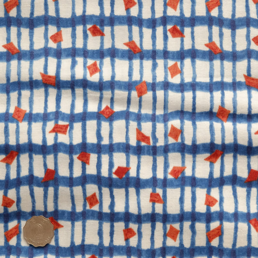 TFJP0143 Blue Watercolor check