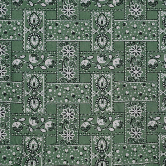 TFJP0159 Green Paisley woven print