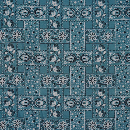 TFJP0160 Blue Paisley woven print