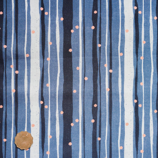 TFTA0179 Hand drawn Stripes Navy