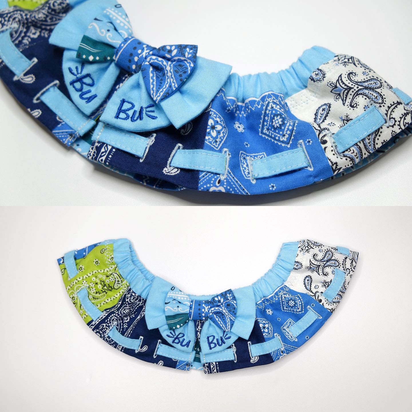 TFJP016 Blue patchwork paisley print