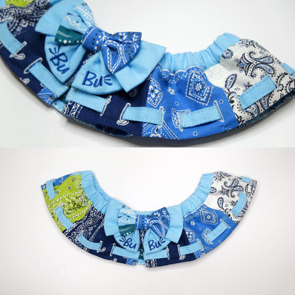 TFJP016 Blue patchwork paisley print