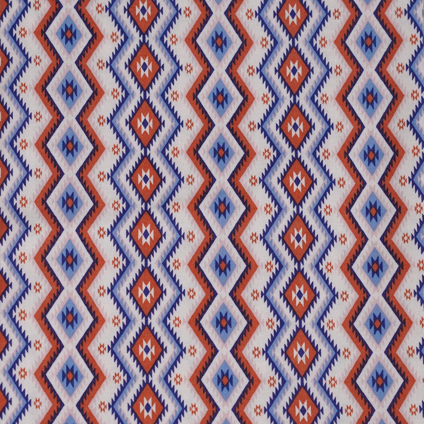 TFJP06 Orange-blue Ikat Rhombus