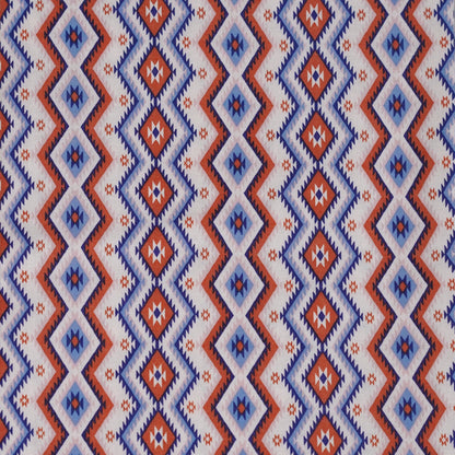 TFJP06 Orange-blue Ikat Rhombus