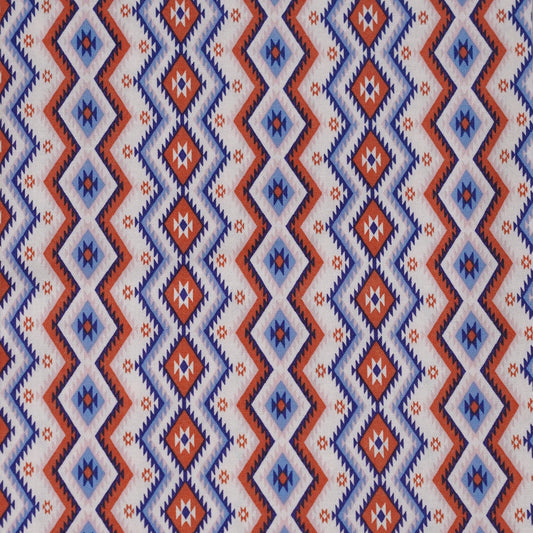 TFJP06 Orange-blue Ikat Rhombus