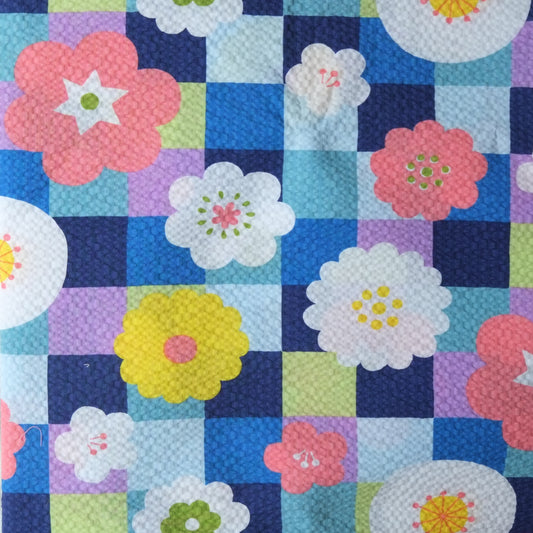 TFJP0101 Blue check Plum Blossom